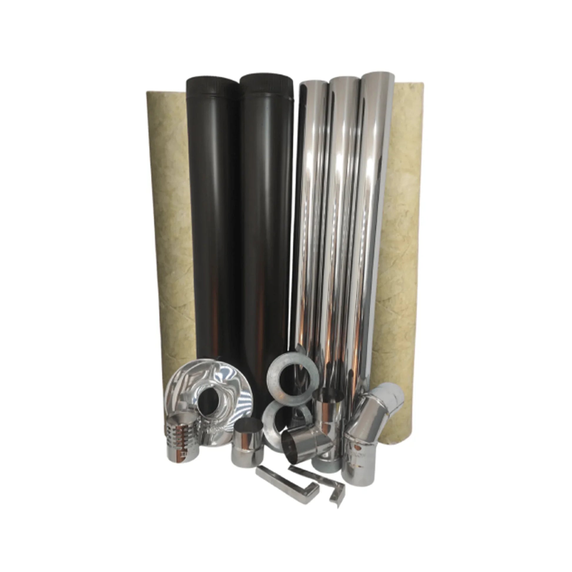 Kit de ductos y accesorios metálicos para instalación exterior con aislamiento térmico