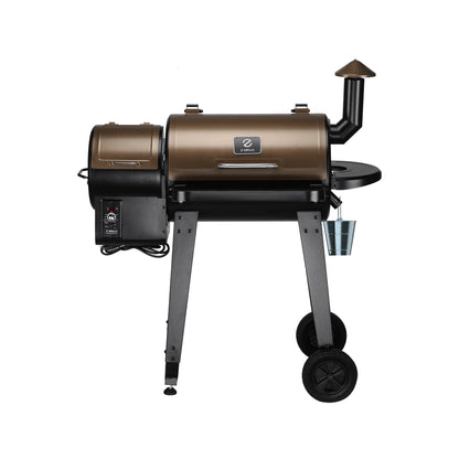 Parrilla Z Grills 450 eléctrico a pellet con ruedas y ahumador, diseño metálico