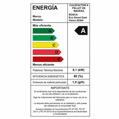 Estufa a pellet Black Vision Bosca