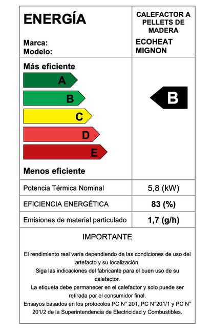 Estufa a pellet Mignon Ecoheat