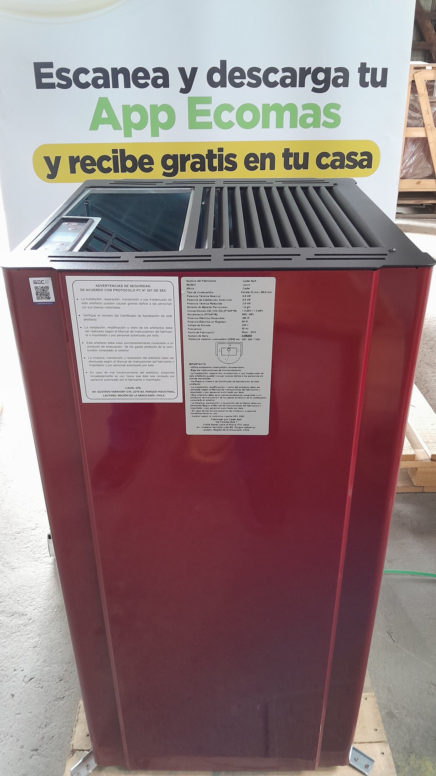 Estufa a pellet Laura Cadel